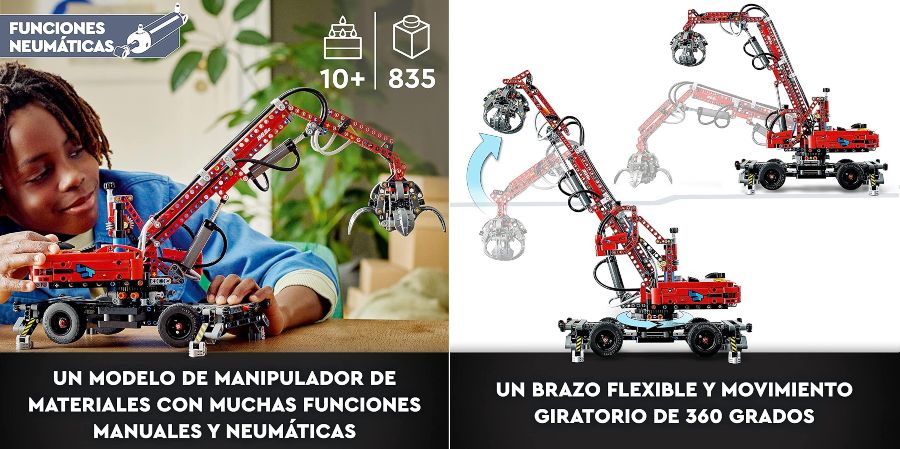 características del set LEGO Technic 42144 Manipuladora de Materiales