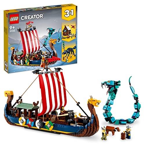1. Barco Vikingo y Serpiente Midgard, Casa de Juguete o Lobo Fenris